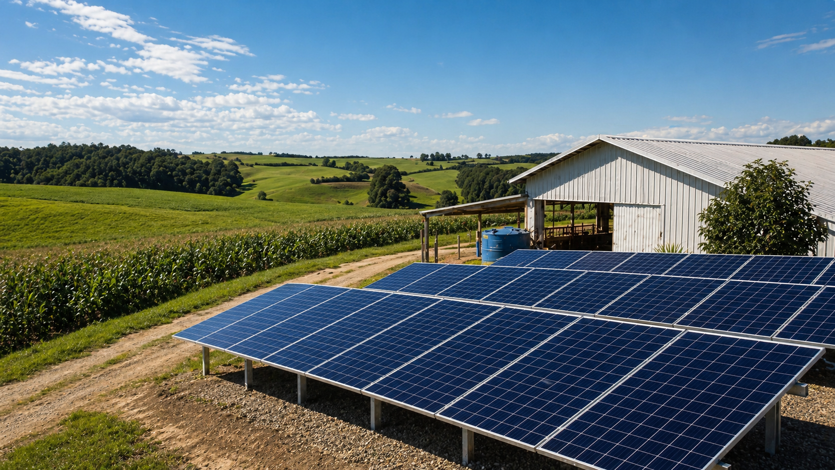 Sistema de energia solar instalado em area rural